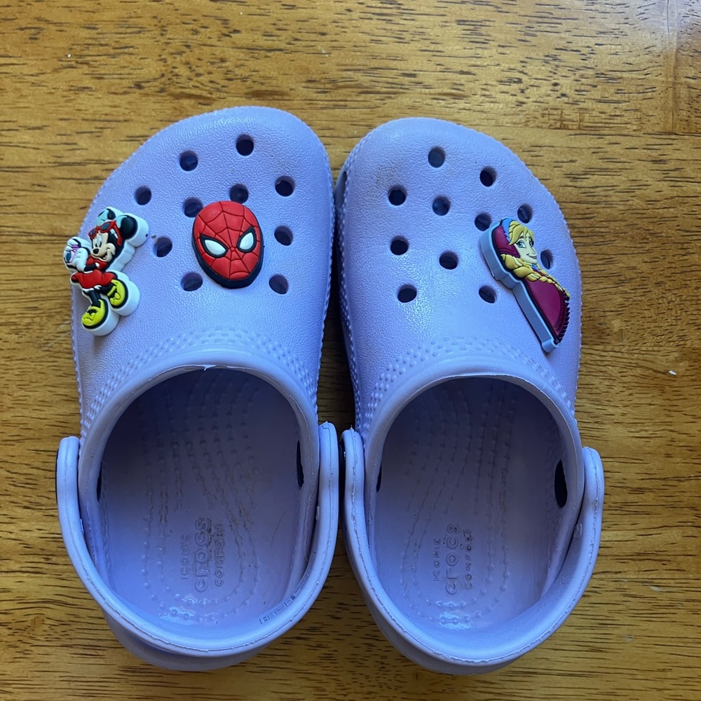 Crocs Kids Light Purple Clogs with Fun Charms